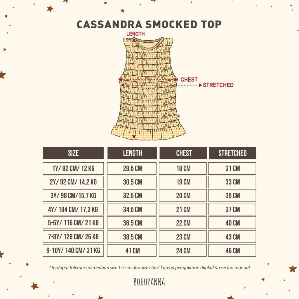 BOHOPANNA - CASSANDRA SMOCKED TOP - ATASAN ANAK