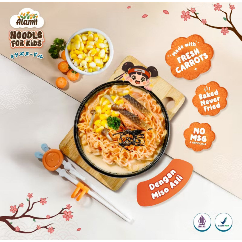 Alamii Noodle for Kids  - Mie Sehat Bernutrisi untuk Anak (63-64g) | Bebas MSG dan Pengawet