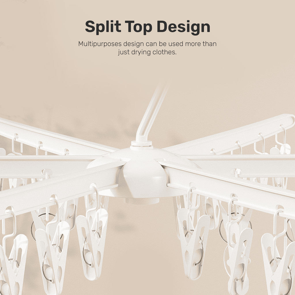 Sakumini Folding Hanger Multifunction Jemuran Jepit Tingkat Klip Lipat Fold Pakaian Handuk Anak Portable Rak Susun Foldable Hanger Kaos Kaki Socks
