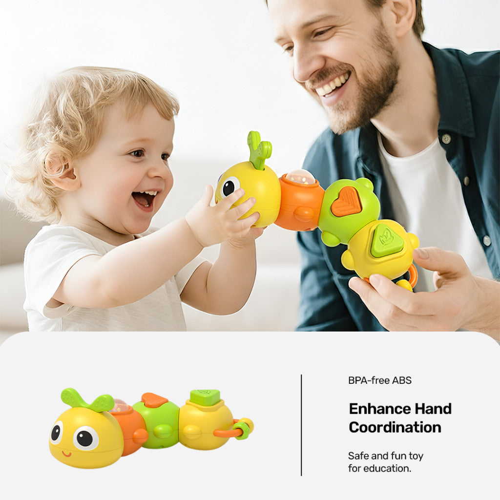 Sakumini Twisty Caterpillar 6in1 Toys Mainan Ulat 360° Edukasi Sensorik Anak Bayi