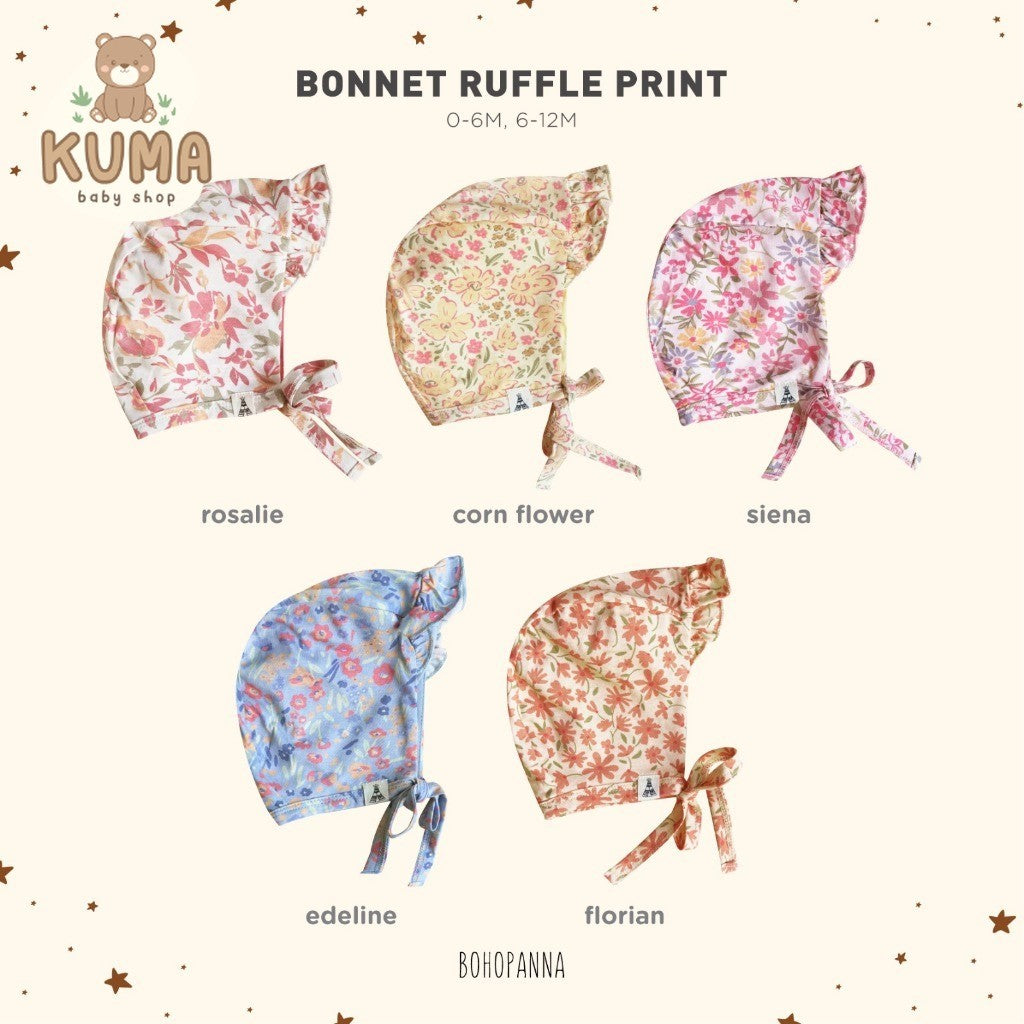 BOHOPANNA - BONNET RUFFLE PRINT 3.0 - TOPI BAYI