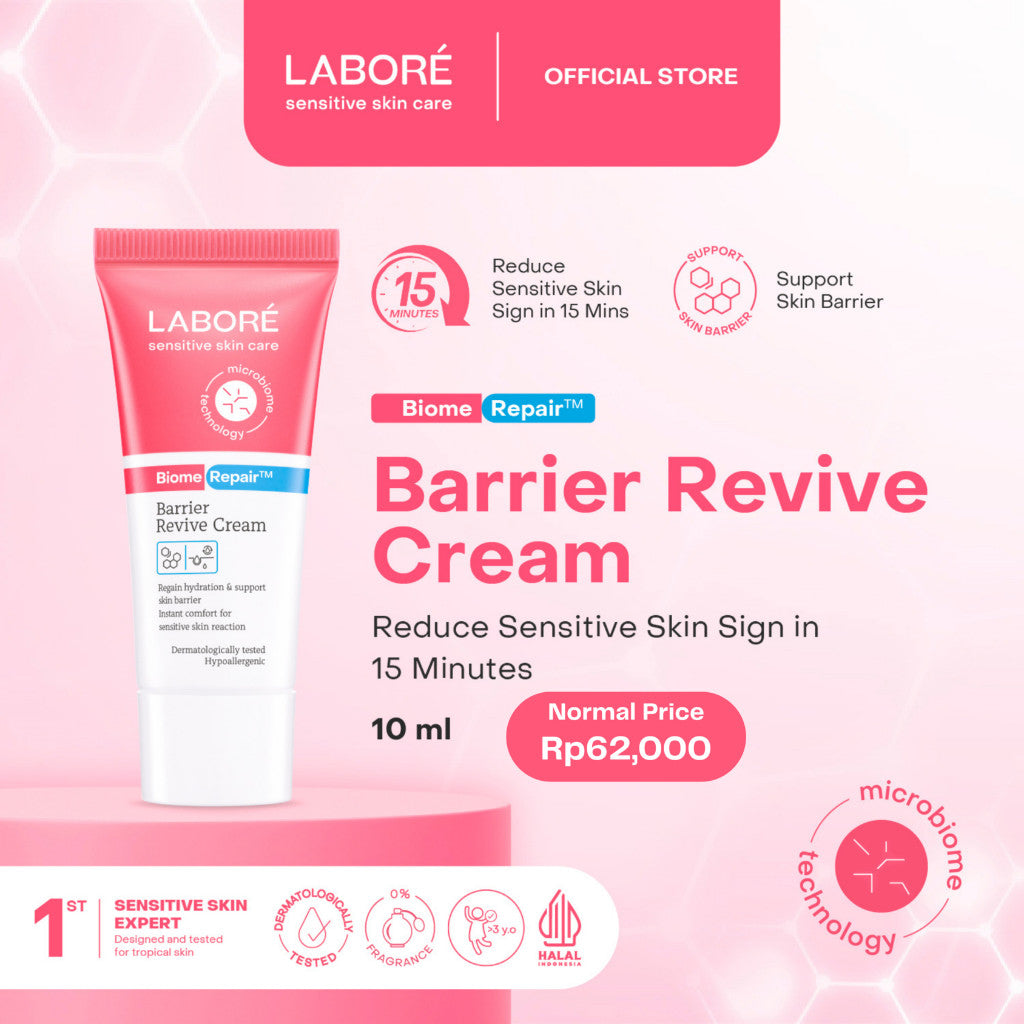 [DERMALAB REVOLUTIONAIRE] Labore BiomeRepair Barrier Revive Cream Travel Size 10ml - Moisturizer dan Pelembab Wajah Kulit Sensitif