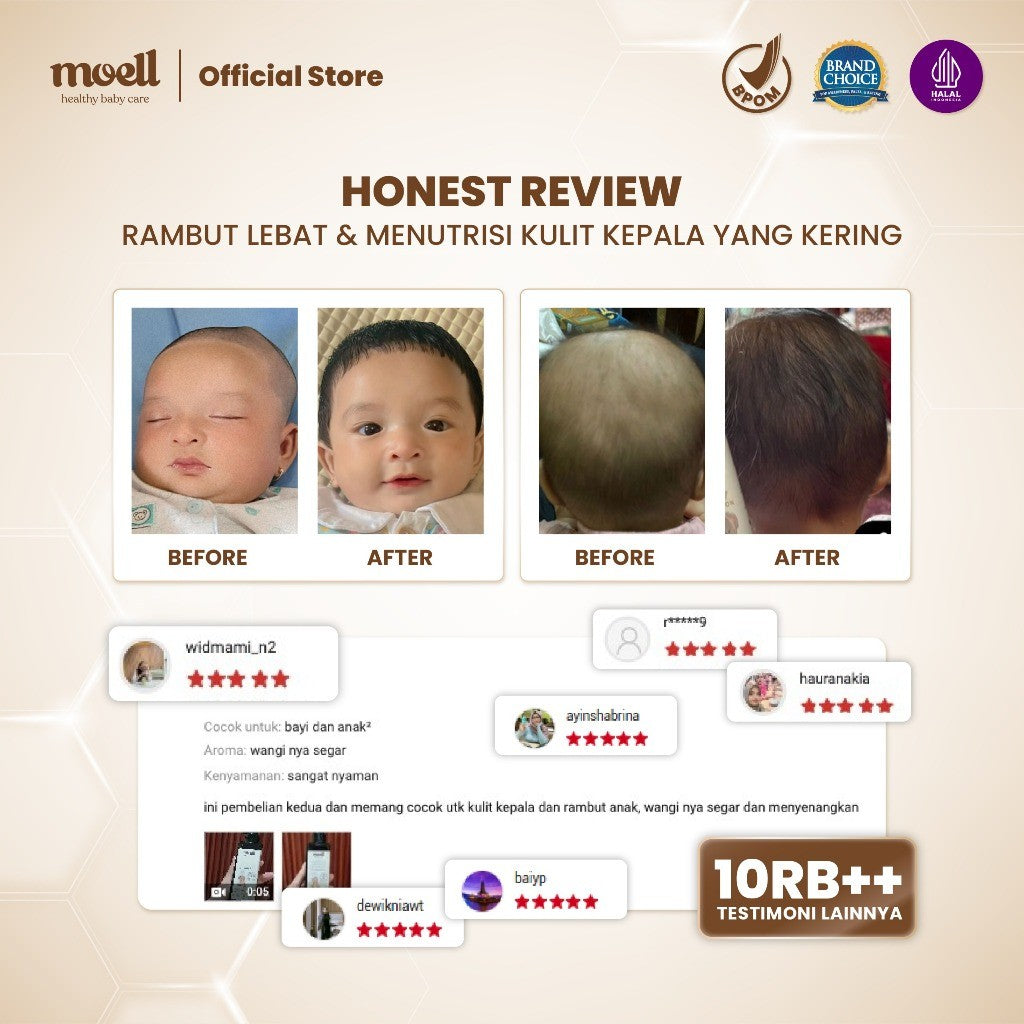 Moell Gentle Shampoo Kemasan Refill 500gr- Sampo Bayi Anak Dengan Calendula Oil - Kulit Kepala Sensitif & Iritasi - Tanpa SLS & Alkohol - Tidak Perih Di Mata - Menumbuhkan & Melebatkan Rambut - Skincare Bayi Newborn - Skincare Anak Formulasi Dokter