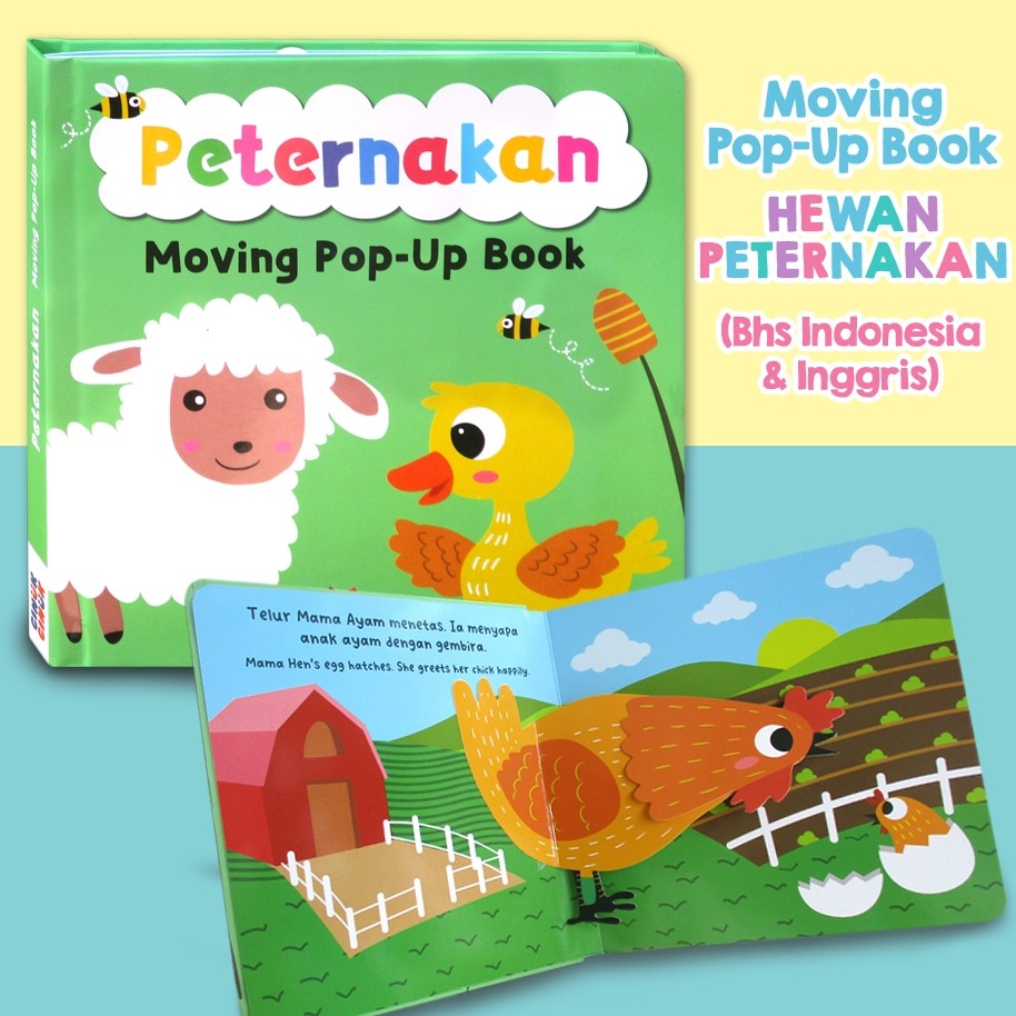 Moving Pop-Up Book Hewan dan Kendaraan [GinukGinuk] Buku Anak