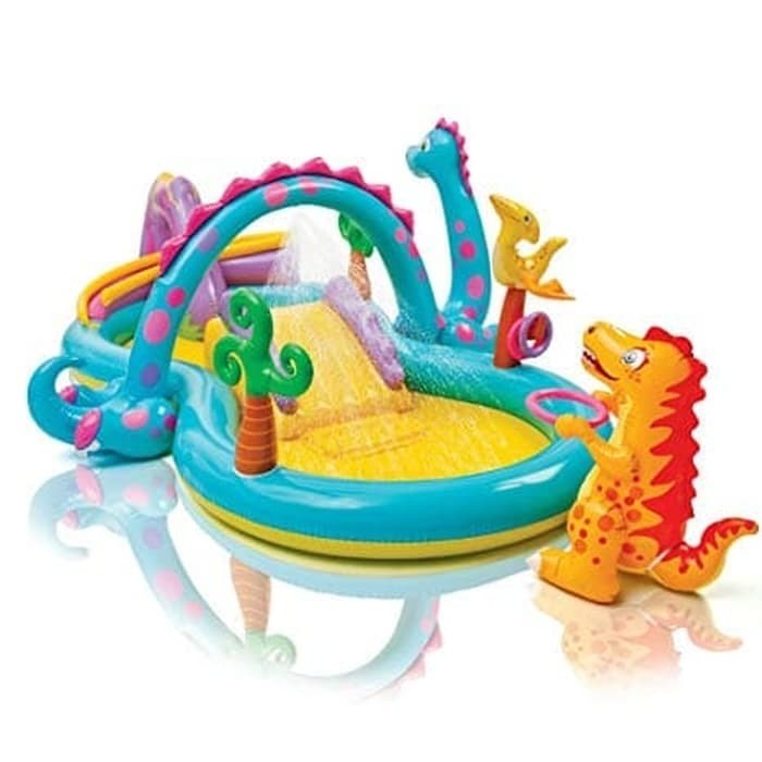 INTEX Kolam Perosotan Main Anak Dinoland Play Center Free Pump 57135