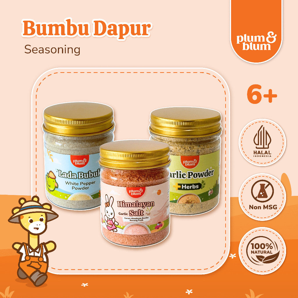 Plum & Blum Lada Putih Himalayan Salt Garlic Powder Bumbu Dapur Mpasi- 1 Botol