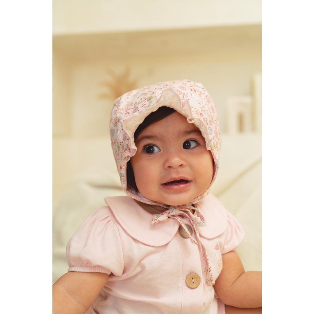 BOHOPANNA - BONNET RUFFLE PRINT - TOPI BAYI 2536