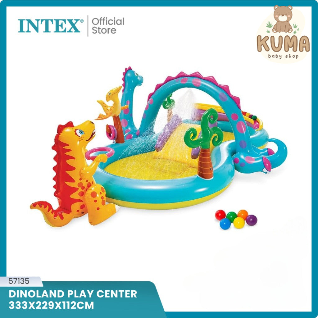INTEX Kolam Perosotan Main Anak Dinoland Play Center Free Pump 57135