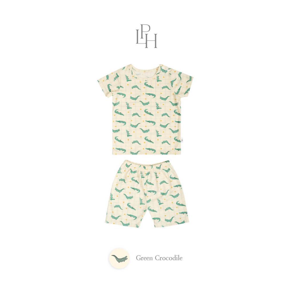 Little Palmerhaus - Little Wear Shoulder Button Short Set (Setelan Anak Lengan Pendek) 36.0