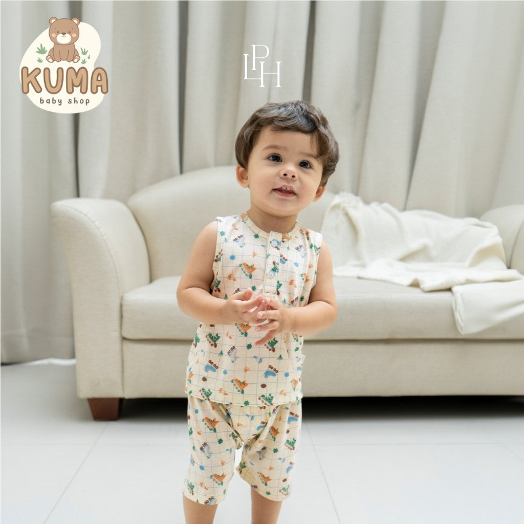Little Palmerhaus - Little Wear Henley Sleeveless Set (Setelan Bayi Lengan Buntung) 36.0