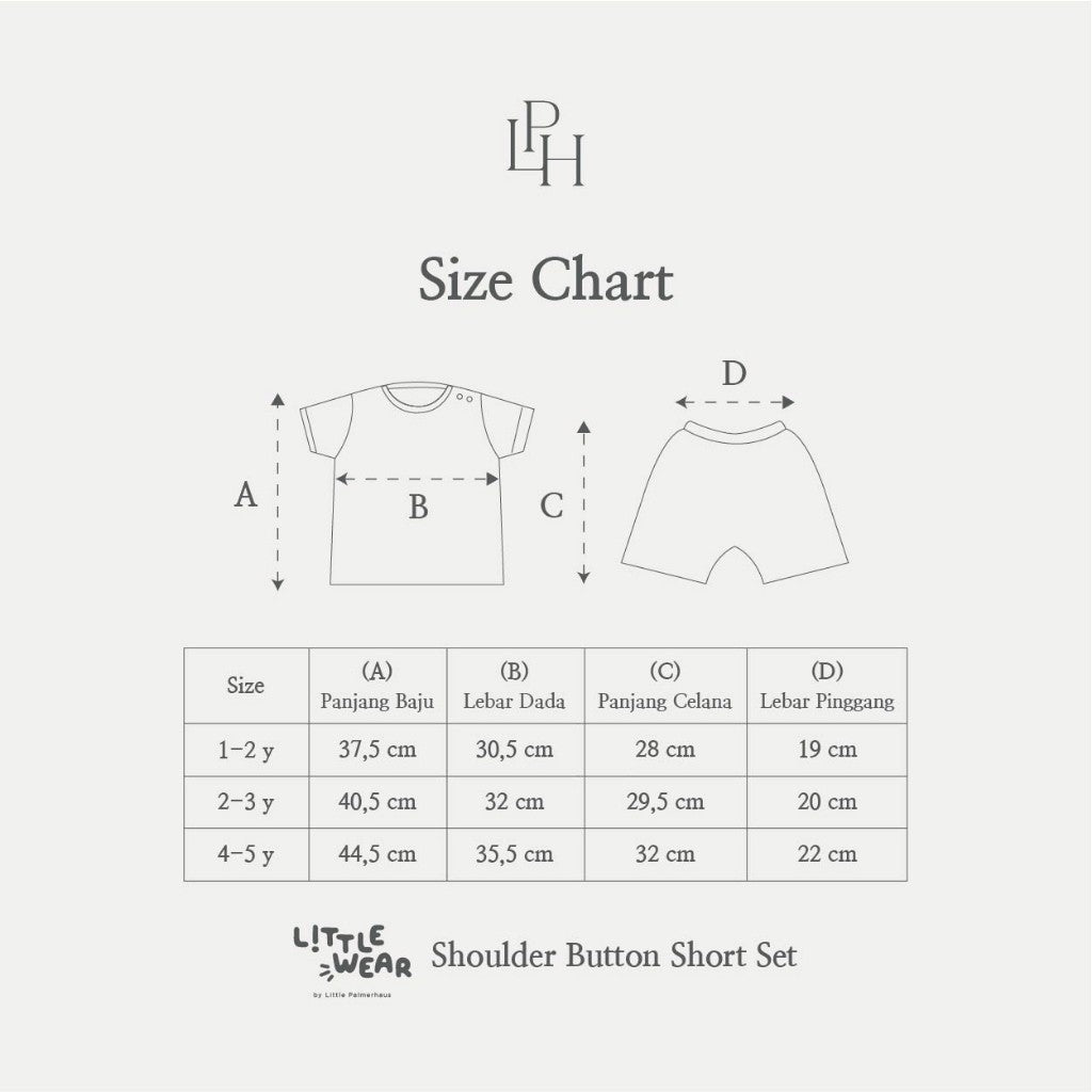 Little Palmerhaus - Little Wear Shoulder Button Short Set (Setelan Anak Lengan Pendek) 37.0