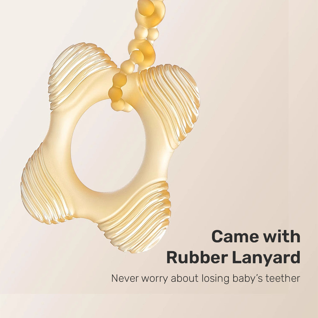 Sakumini Hand Teether Clover Silicone Toy Mainan Empeng Gigitan Bayi BPA Free