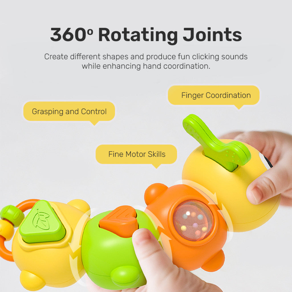 Sakumini Twisty Caterpillar 6in1 Toys Mainan Ulat 360° Edukasi Sensorik Anak Bayi
