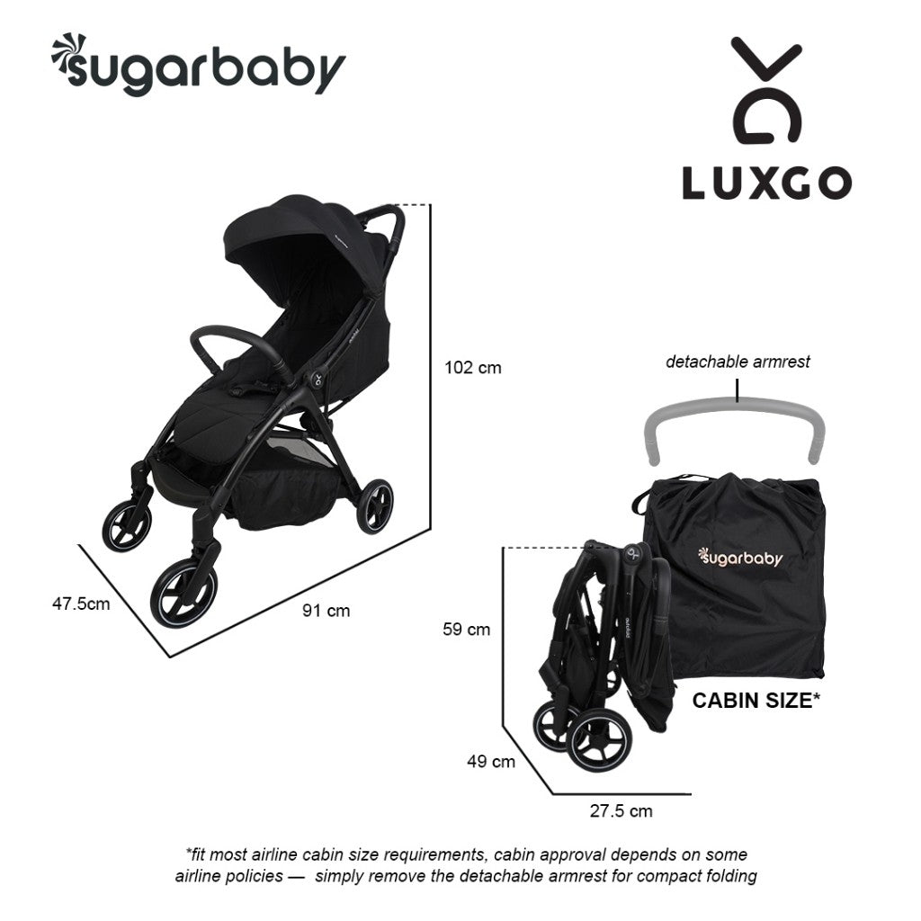 Sugarbaby Stroller LuxGo Kereta Dorong Bayi/Stroller Bayi/Stroller AutoFold BPA Free/Stroller Lipat dan Ringan