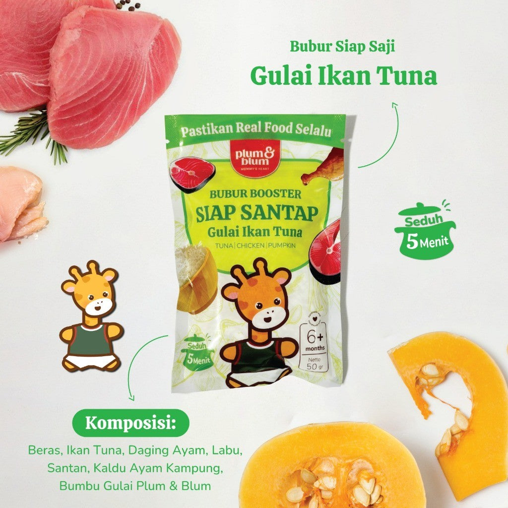 Plum & Blum Bubur Booster Siap Saji Mpasi BB Booster 6 Bulan - 1 Pouch