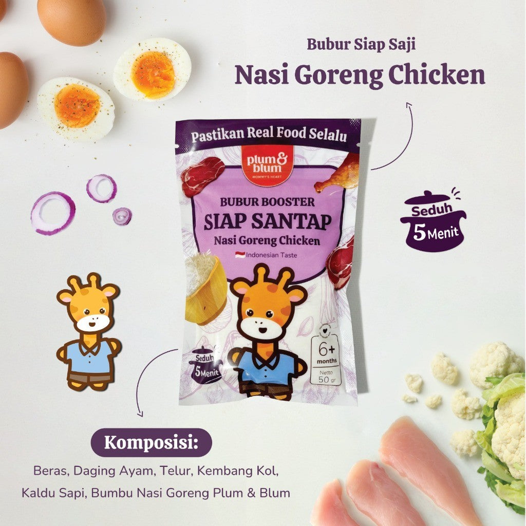 Plum & Blum Bubur Booster Siap Saji Mpasi BB Booster 6 Bulan - 1 Pouch