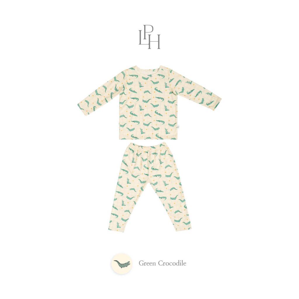 Little Palmerhaus - Little Wear Shoulder Button Long Set (Setelan Anak Lengan Panjang) 36.0