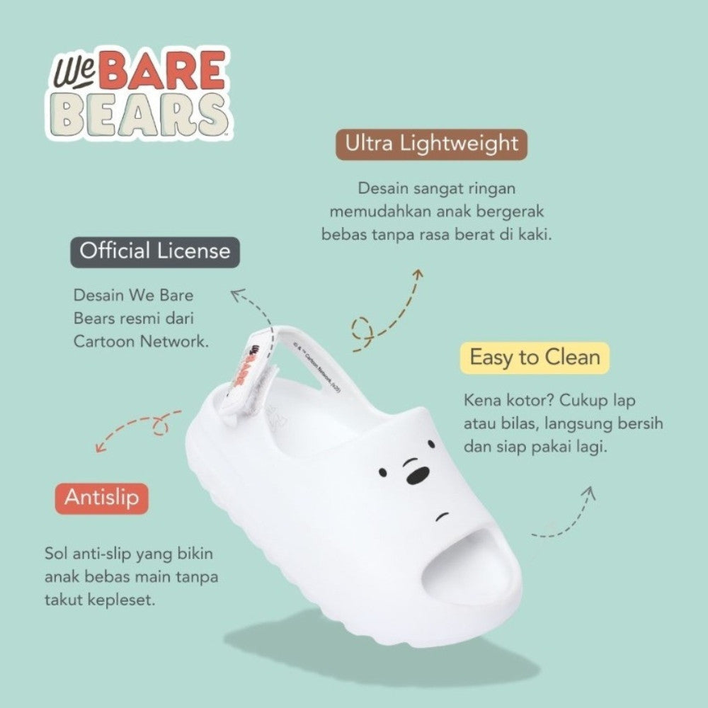 Zuma Sandals We Bare Bears Baby Grey Anti-Slip