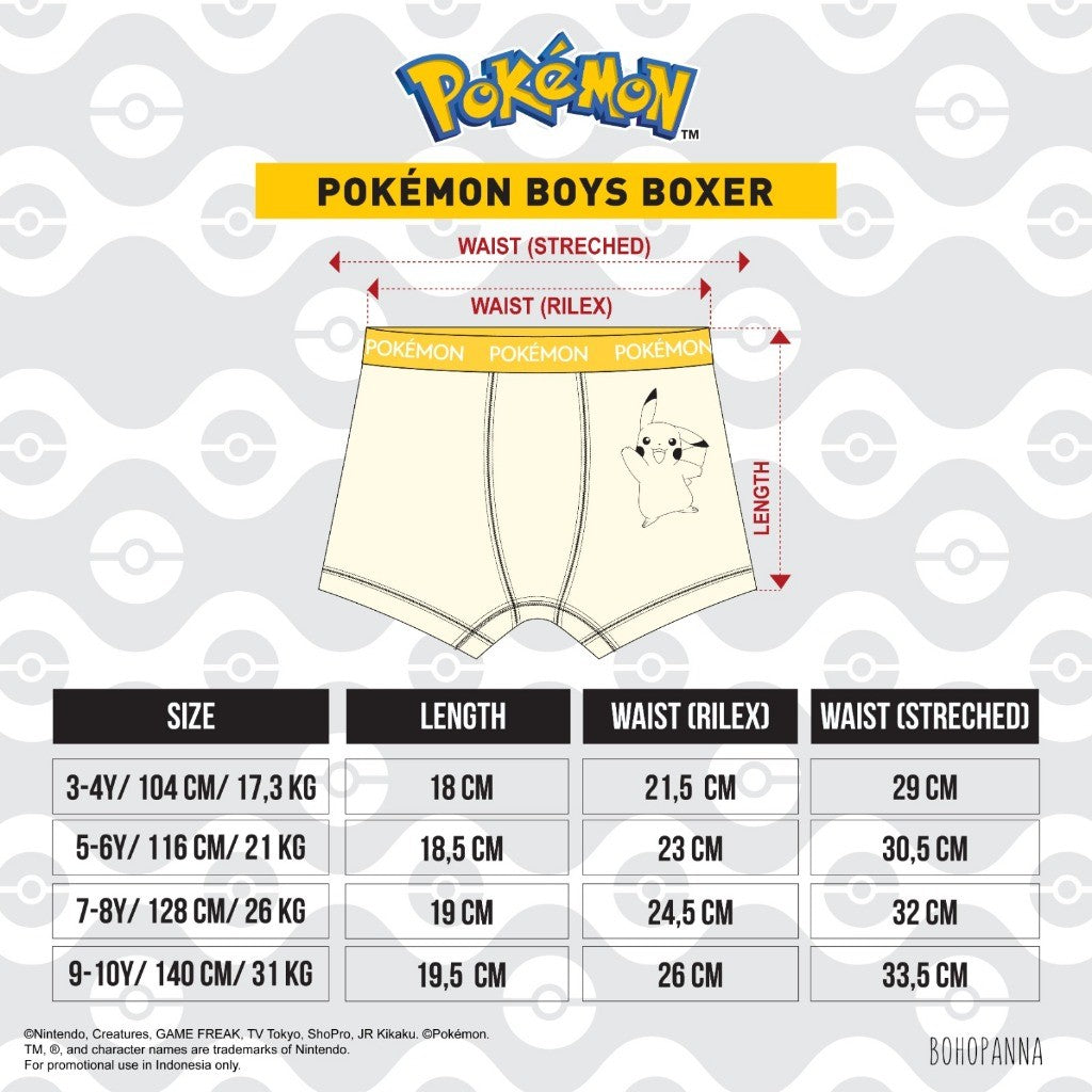 BOHOPANNA | POKÉMON - BOYS BOXER SET - Boxer Anak - Inner Short