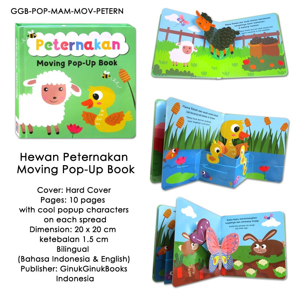 Moving Pop-Up Book Hewan dan Kendaraan [GinukGinuk] Buku Anak
