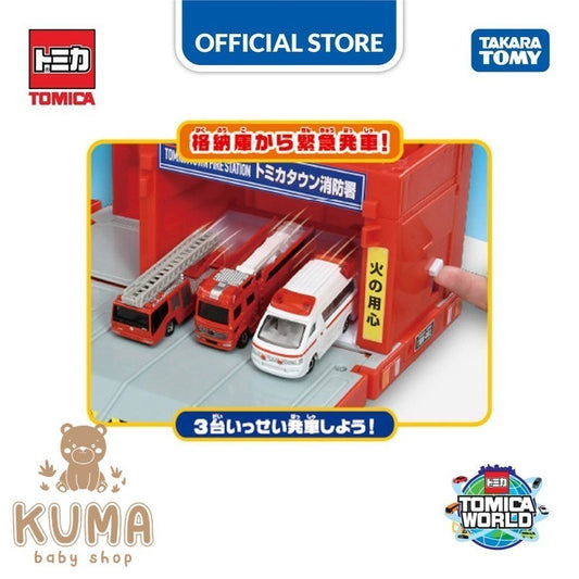 Tomica World Transform! Fire Truck - Fire Station