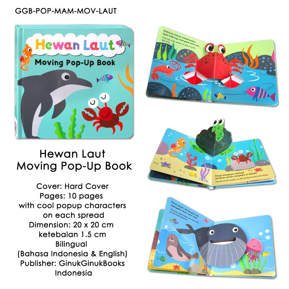 Moving Pop-Up Book Hewan dan Kendaraan [GinukGinuk] Buku Anak
