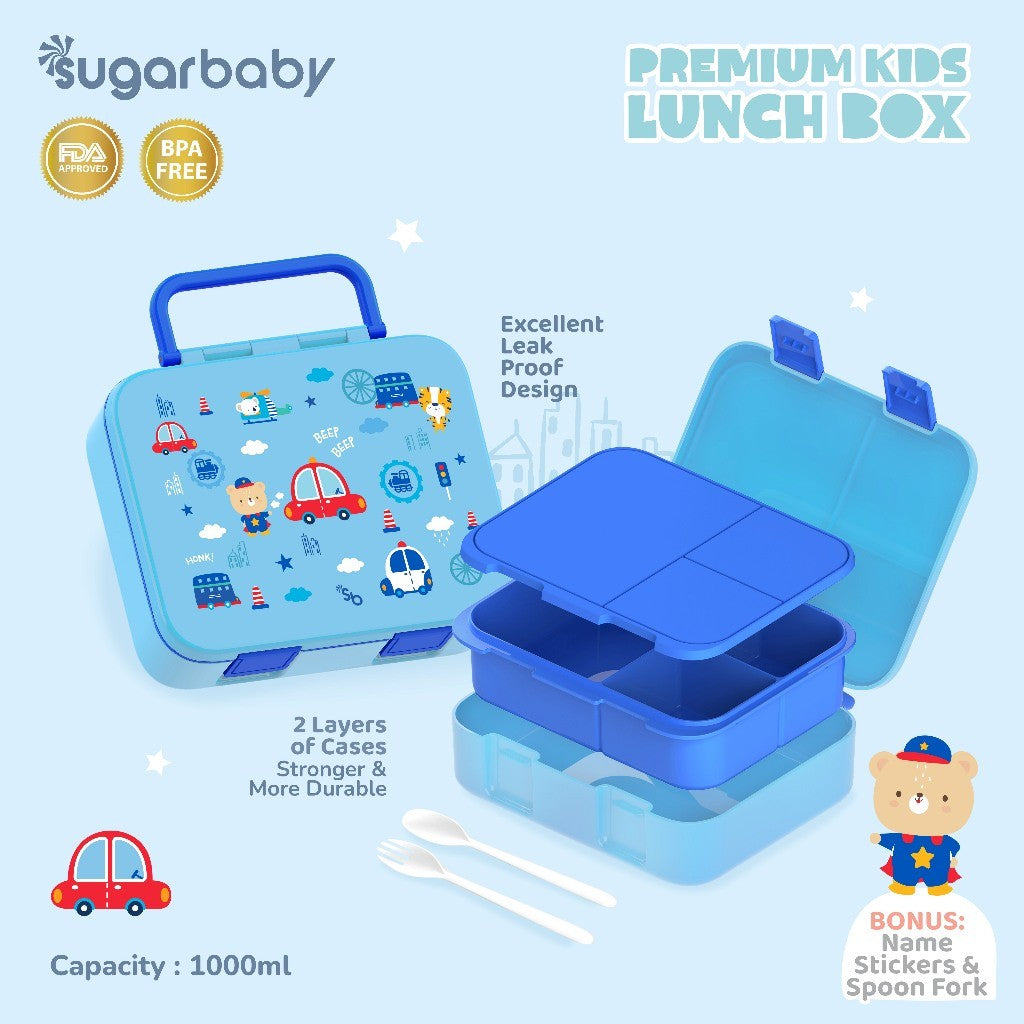 Sugarbaby Premium Kids Lunch Box/Kotak Bekal/Kotak Makan Anak BPA Free