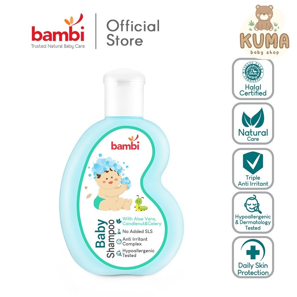 Bambi Baby Shampoo Aloe Vera, Candlenut & Celery - 100ml