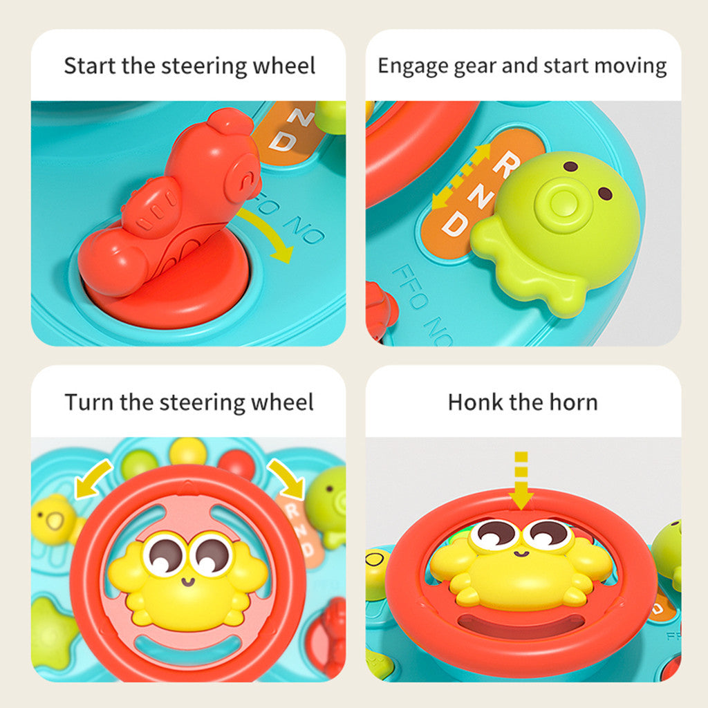 Sakumini Mainan Edukasi Setir Mobil Steering Wheel Musik Stir Simulasi Sensorik Anak Bayi