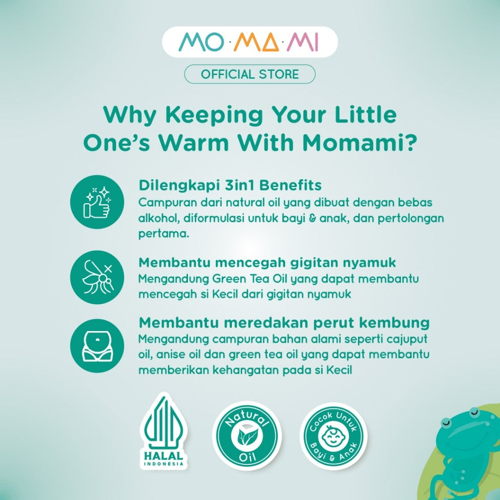 Momami Snuggly Telon Oil 100ml - Minyak Telon dengan Lavender Penghangat Tubuh Bayi - Medicated