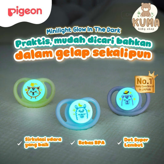 Minilight Glow in The Dark Pacifier | Empeng Bayi | Dot Bayi | Dot Super Lembut | BPA Free