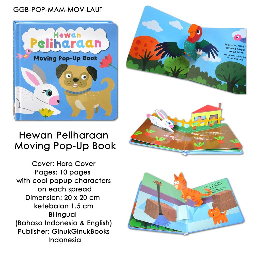 Moving Pop-Up Book Hewan dan Kendaraan [GinukGinuk] Buku Anak