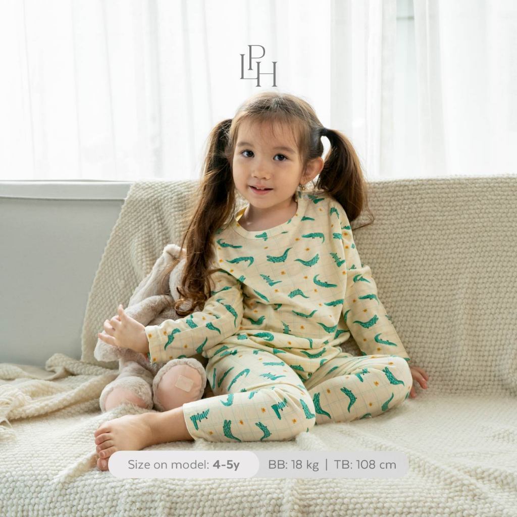 Little Palmerhaus - Little Wear Shoulder Button Long Set (Setelan Anak Lengan Panjang) 36.0