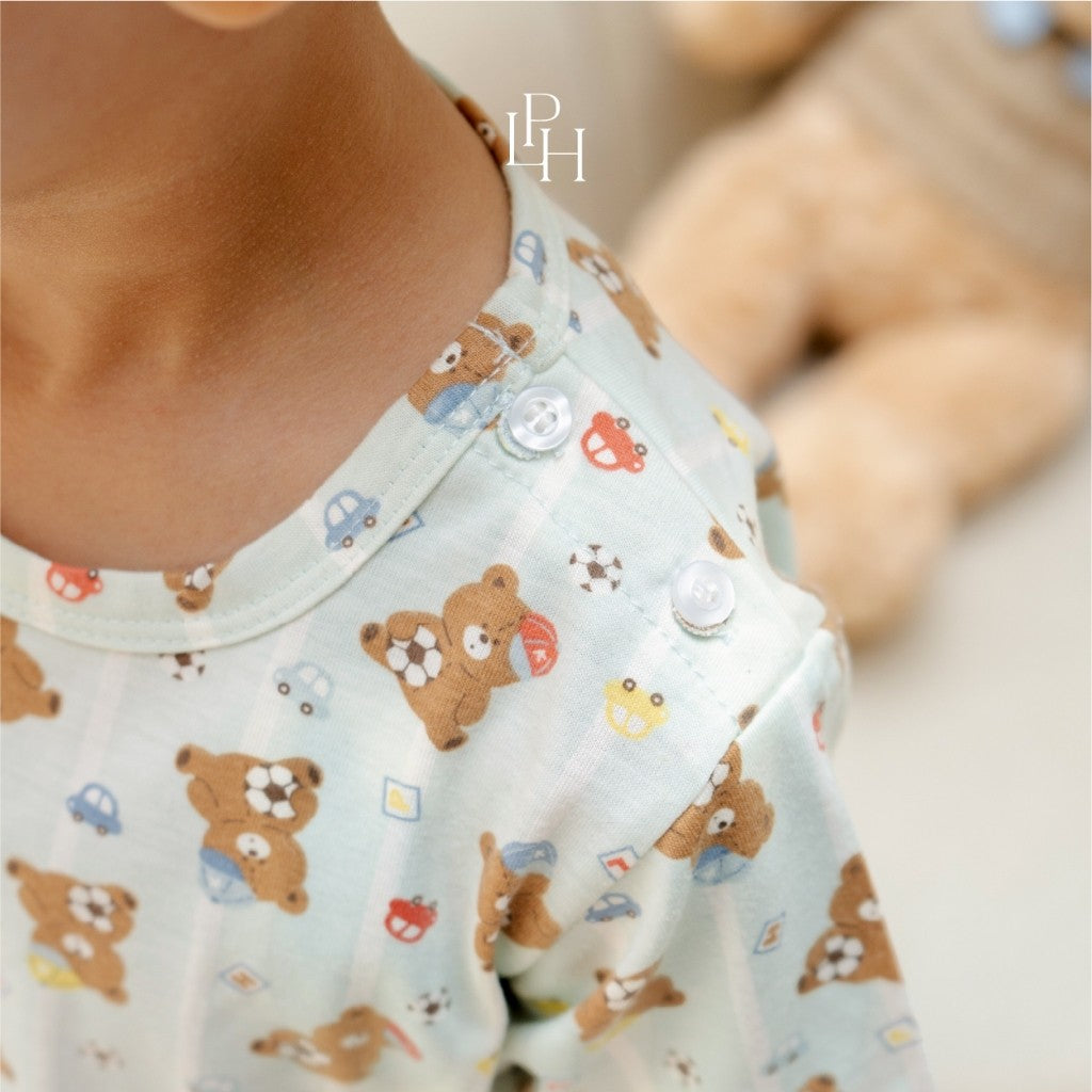 Little Palmerhaus - Little Wear Shoulder Button Short Set (Setelan Anak Lengan Pendek) 37.0