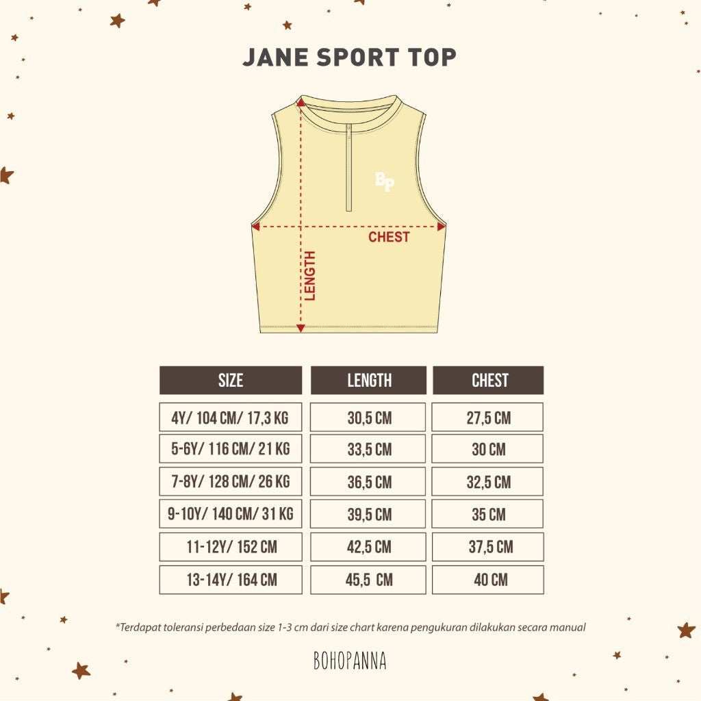 BOHOPANNA - JANE SPORT TOP - Atasan Sport Anak