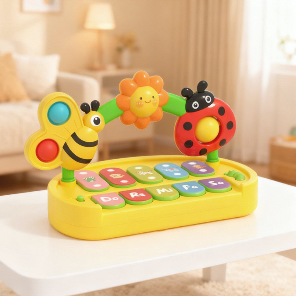 Sakumini Mainan Edukasi Piano 4 Mode Musik Lampu Musical Light Up Anak Bayi