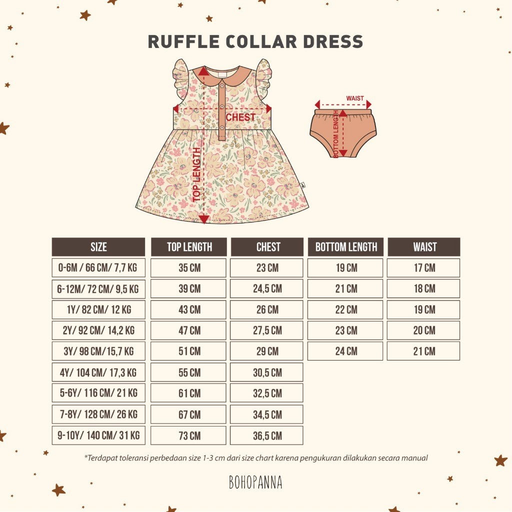 BOHOPANNA - RUFFLE COLLAR DRESS - DRESS ANAK 2573