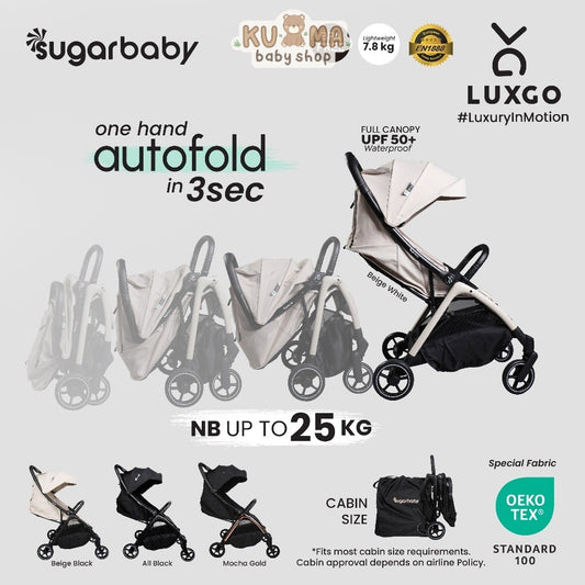 Sugarbaby Stroller LuxGo Kereta Dorong Bayi/Stroller Bayi/Stroller AutoFold BPA Free/Stroller Lipat dan Ringan