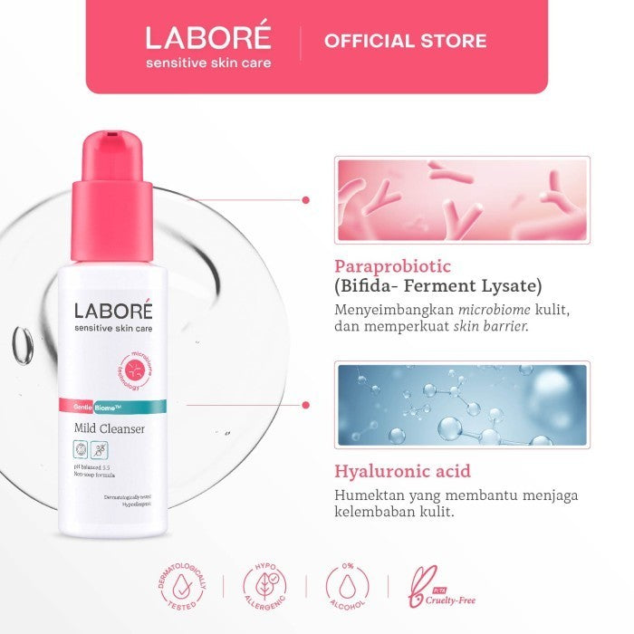 [DERMALAB REVOLUTIONAIRE] Labore GentleBiome™ Mild Cleanser 100ml - Face Wash | Sabun Pembersih Wajah Low pH 5.5 Hyaluronic Acid for all skin and sensitive