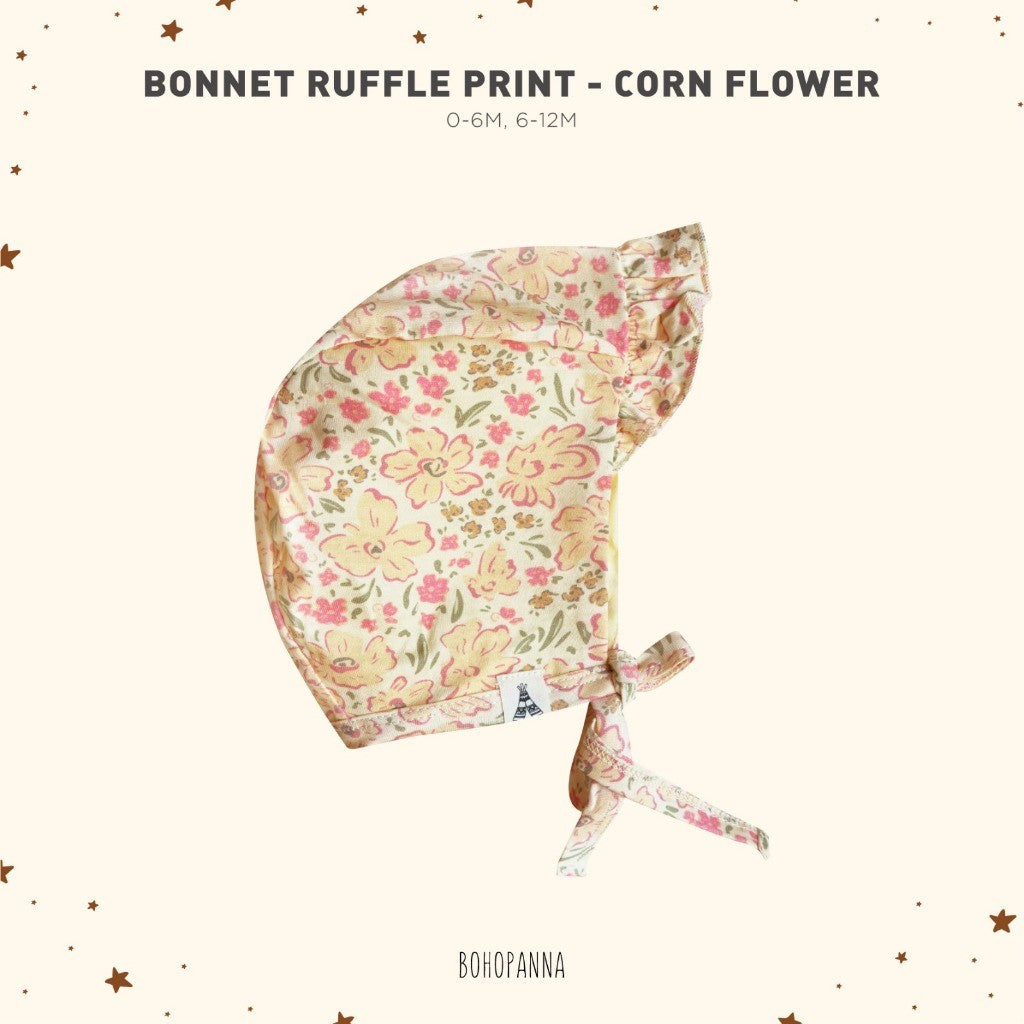 BOHOPANNA - BONNET RUFFLE PRINT 3.0 - TOPI BAYI