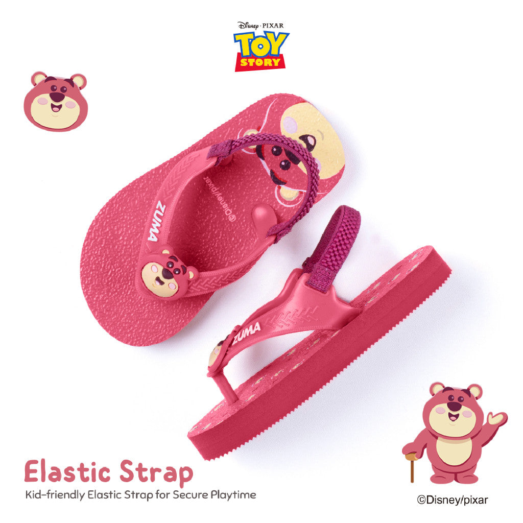 Lotso Zuma Baby Pink Berry, Sandal Jepit Bayi Karet Tali Belakang, Merah Muda