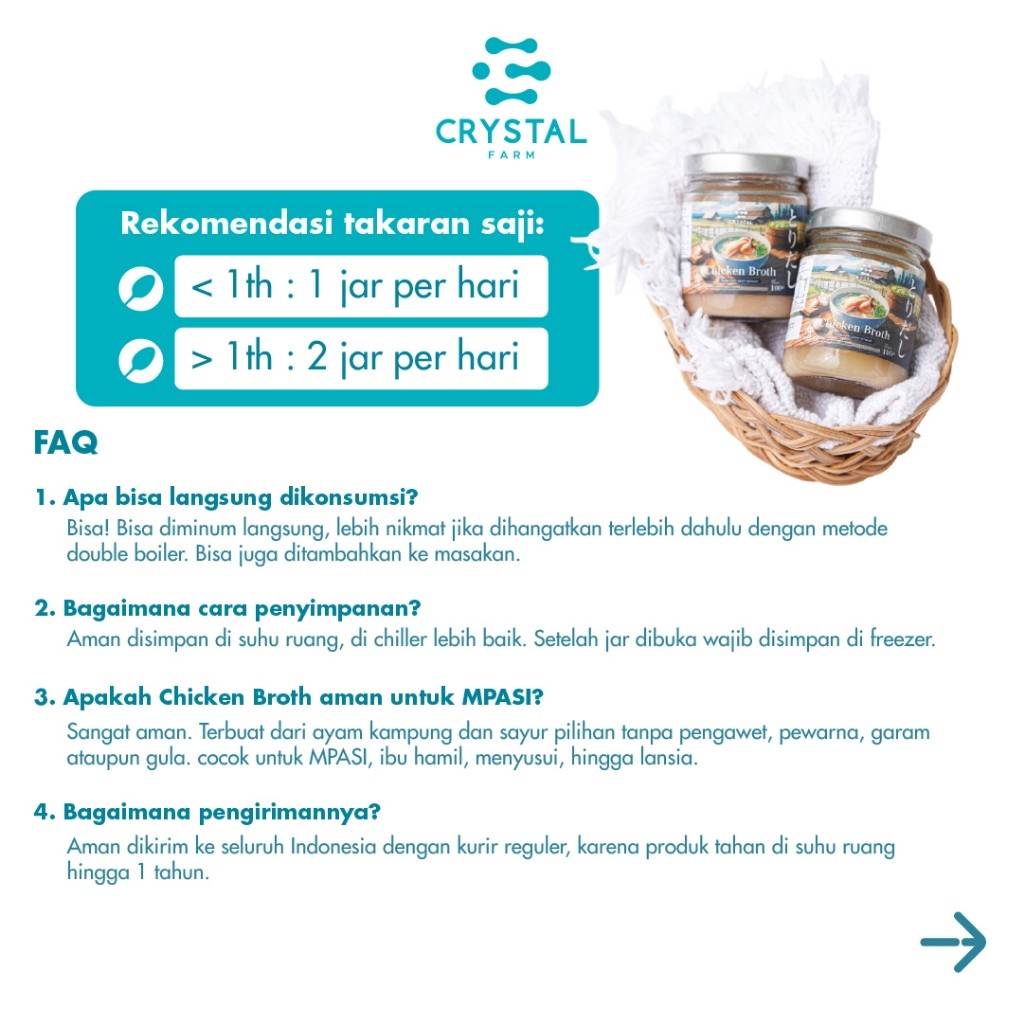 Crystal of The Sea | Chicken Broth (100gr) / Kaldu Ayam Kampung Chicken Bone Broth / Kaldu MPASI Natural / Kaldu Non MSG Sehat / Kaldu tinggi protein Kaldu imun immune booster