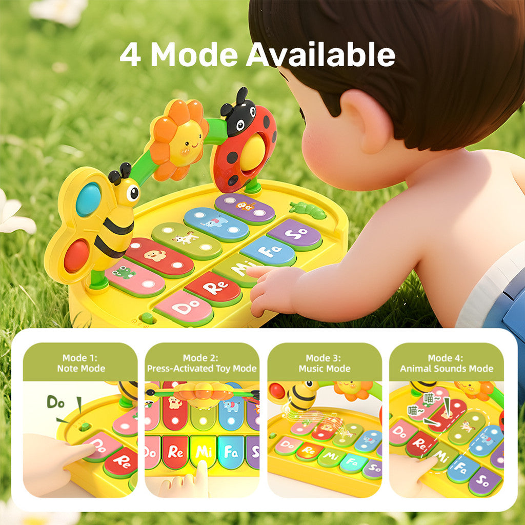 Sakumini Mainan Edukasi Piano 4 Mode Musik Lampu Musical Light Up Anak Bayi