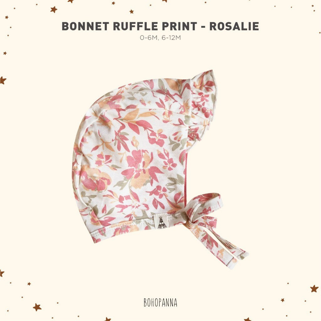 BOHOPANNA - BONNET RUFFLE PRINT 3.0 - TOPI BAYI