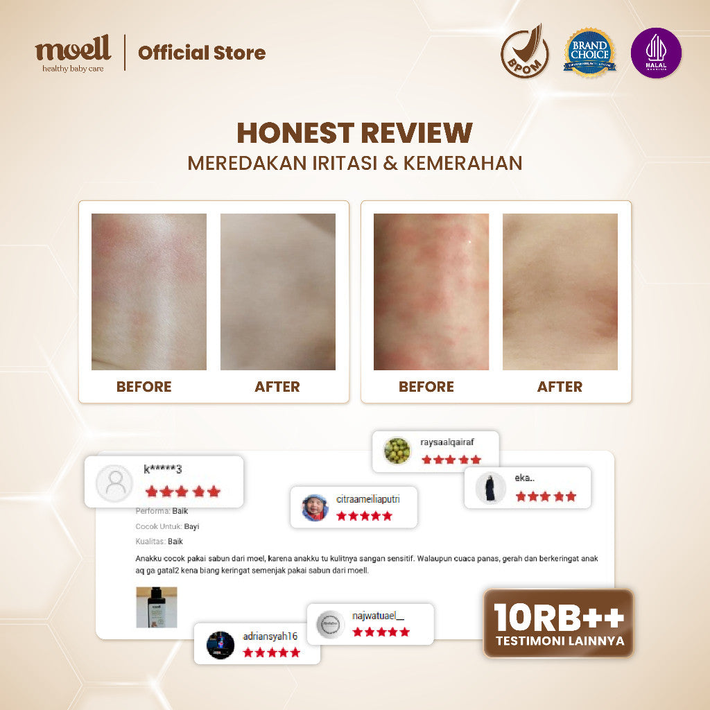 Moell Gentle Sabun Mandi Bayi Anak Kemasan Refill 500gr - Kulit Kering dan Sensitif - Tanpa SLS & Alkohol - Kulit Sensitif dan Kering - Skincare Bayi Formulasi Doker dengan Microbiome Teknologi - Skincare Bayi - Skincare Anak