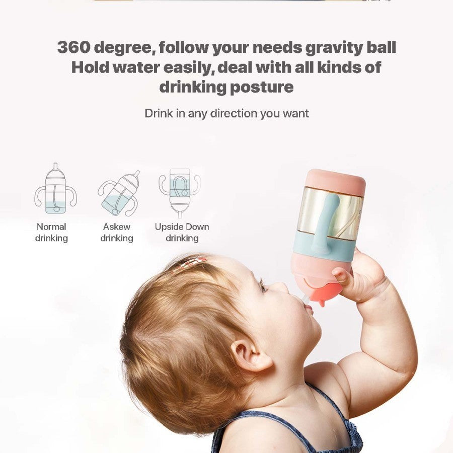 Sakumini Baby Botol Minum Sedotan Training PPSU 240ml Straw Cup