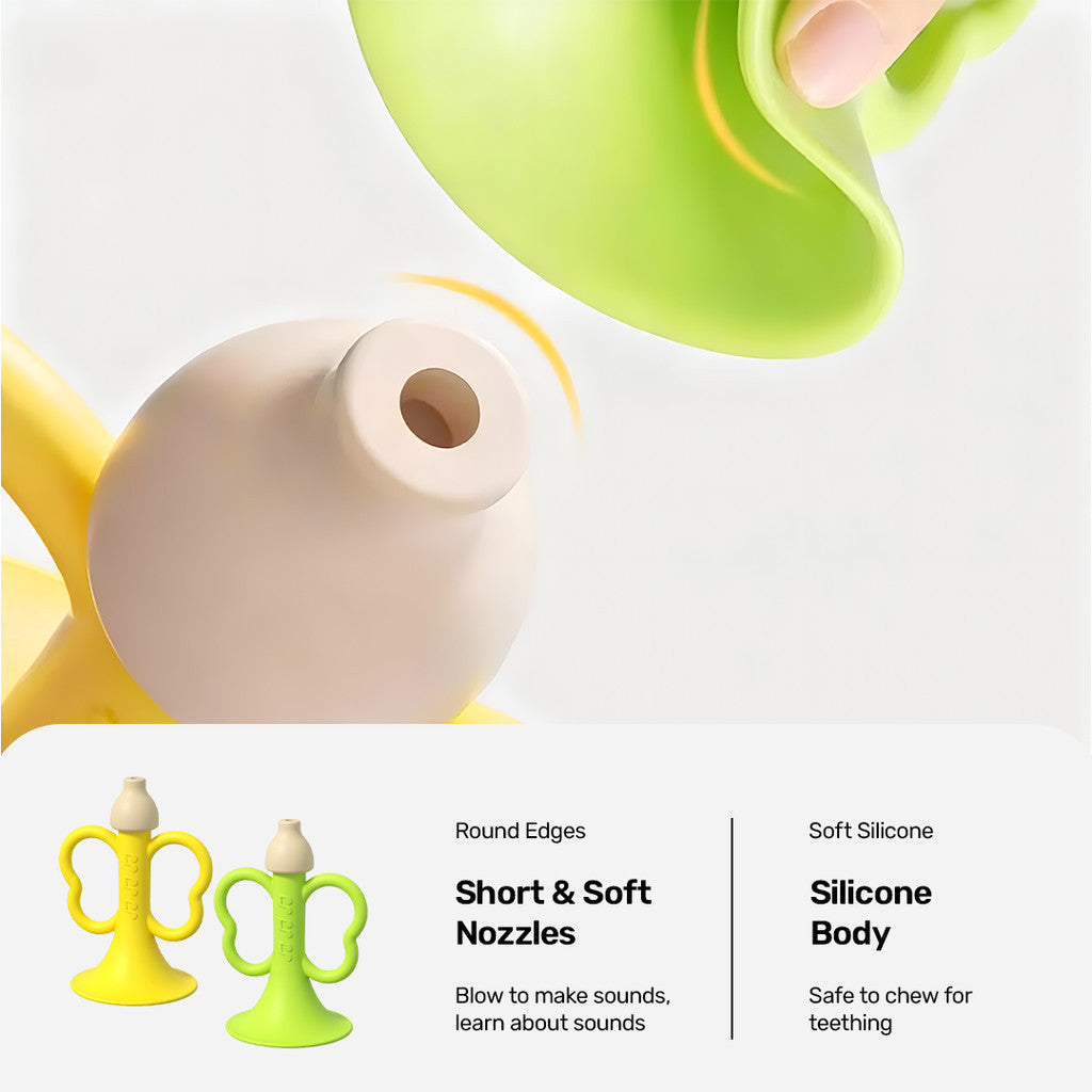 Sakumini Silicone Teether Trumpet Toy Mainan Gigitan Anak Terompet Silikon Bayi BPA Free Terapi Wicara
