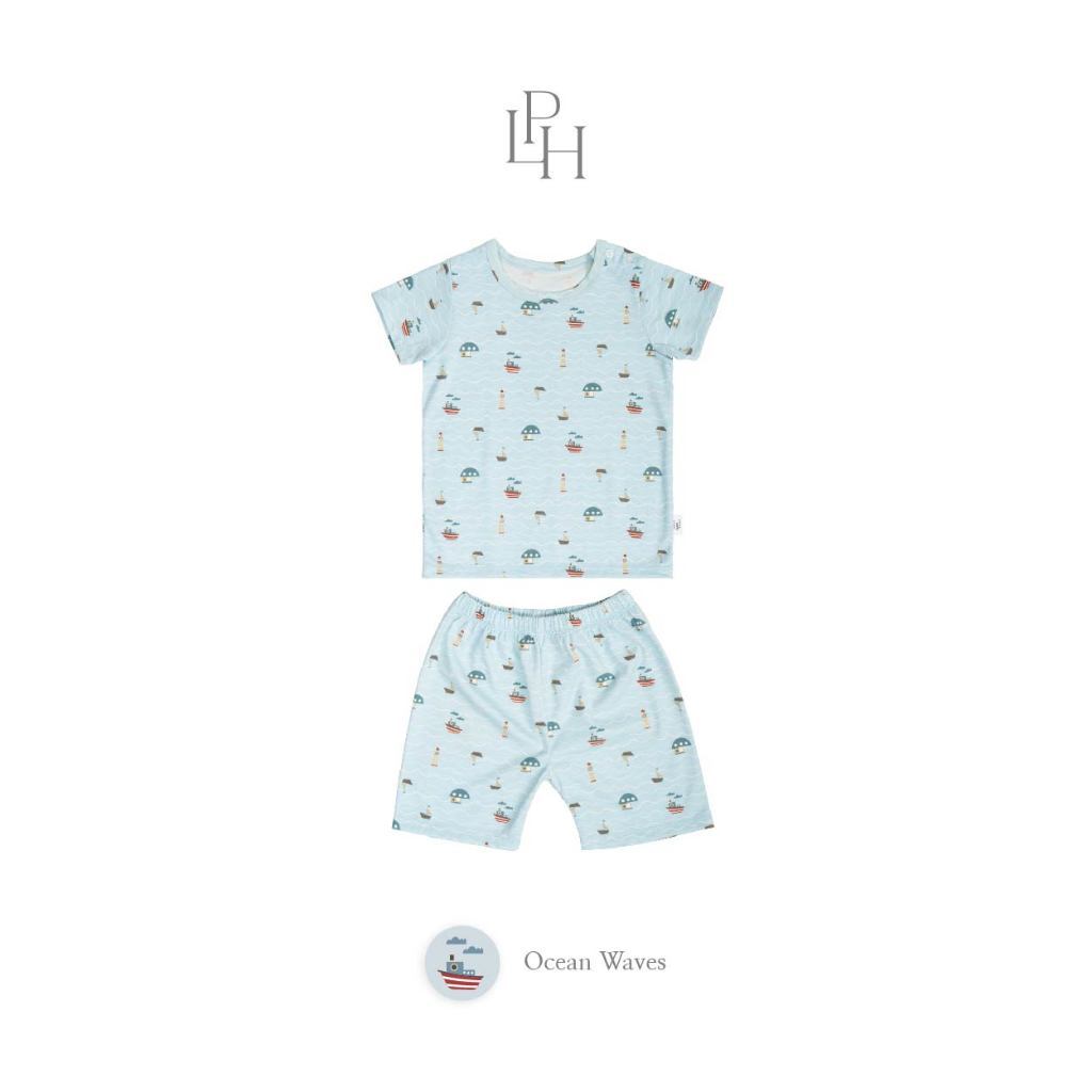 Little Palmerhaus - Little Wear Shoulder Button Short Set (Setelan Anak Lengan Pendek) 36.0