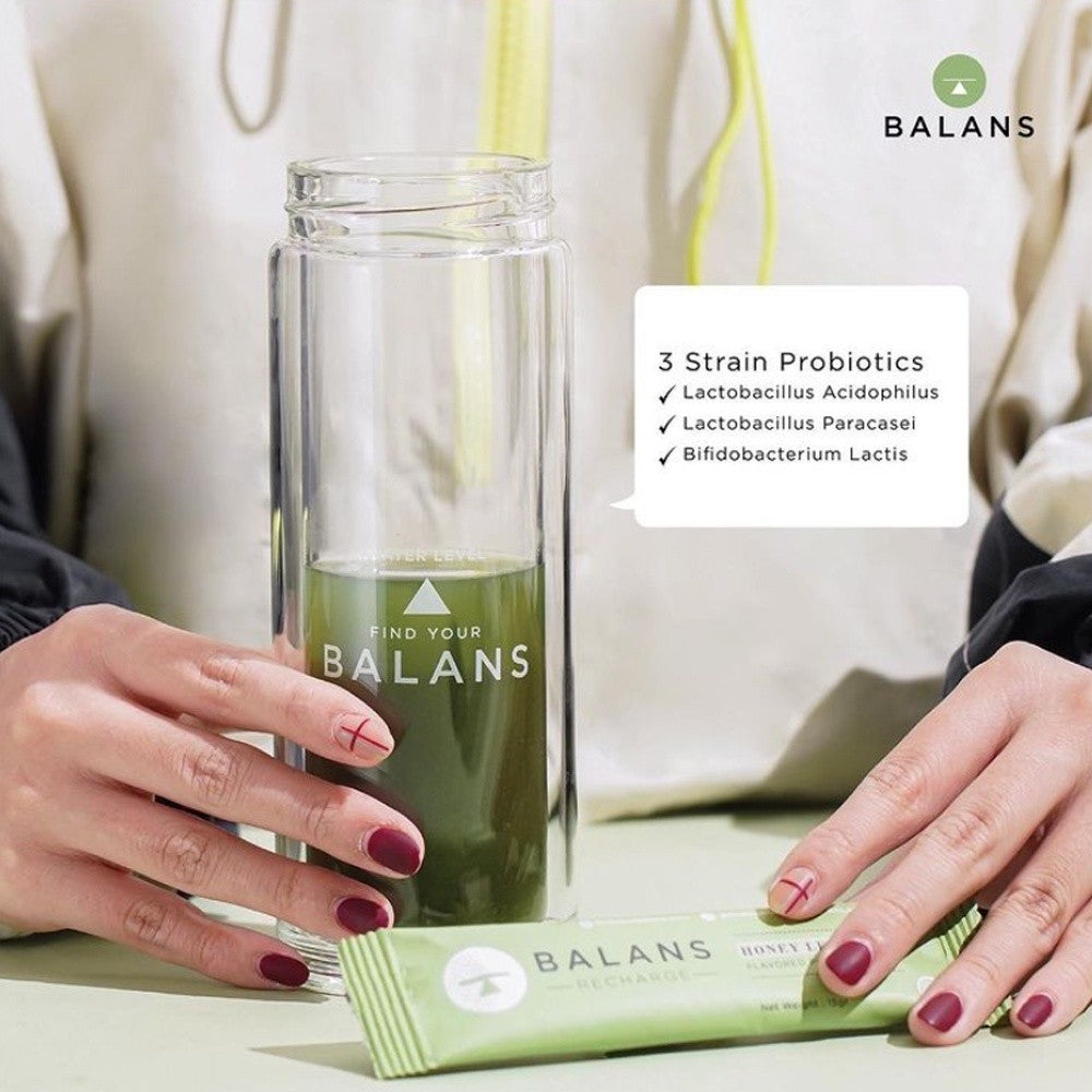 Balans Tube Recharge, Active & Lite Fiber & Probiotic Drink 1 Box Isi 14 Sachet