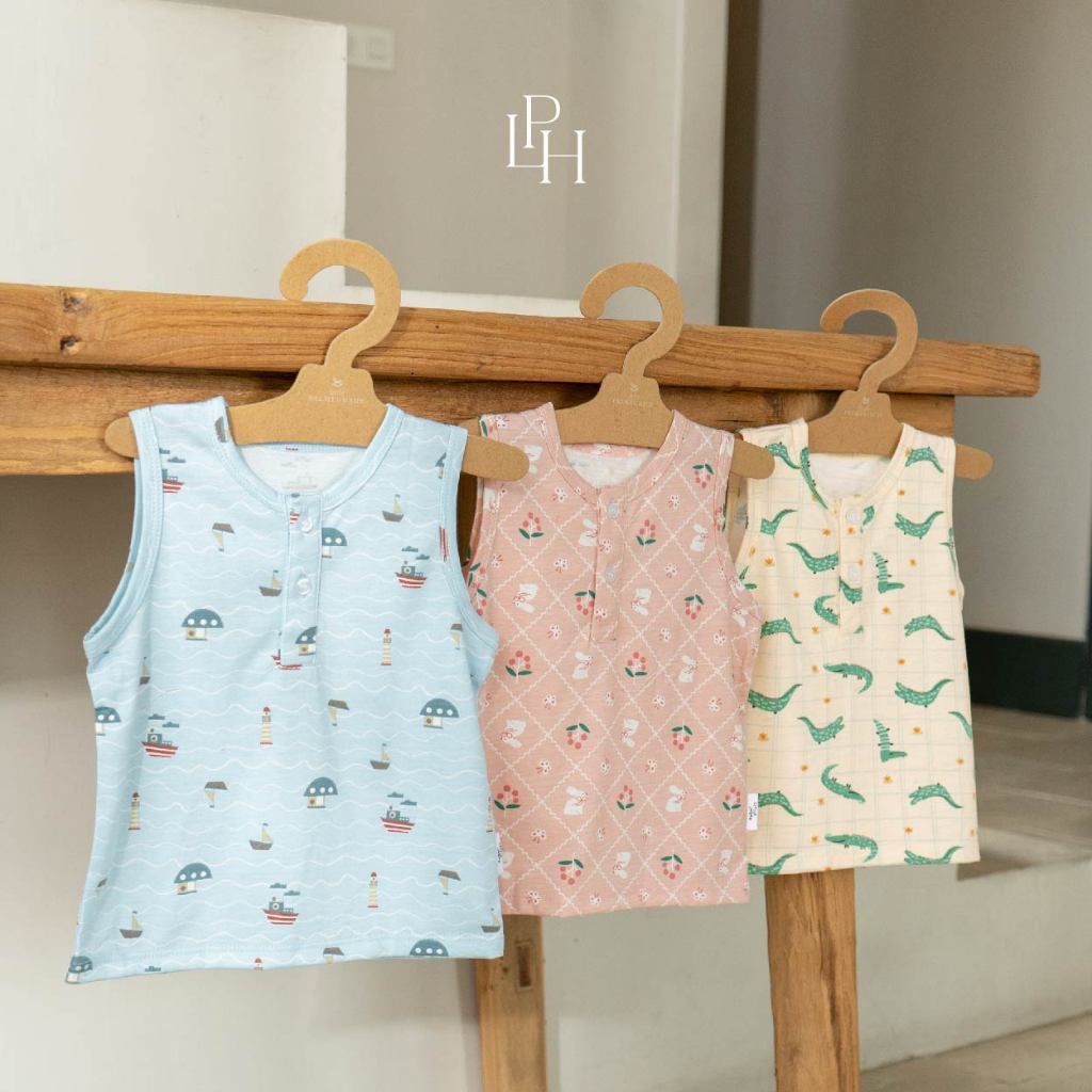 Little Palmerhaus - Little Wear Henley Sleeveless Set (Setelan Bayi Lengan Buntung) 36.0